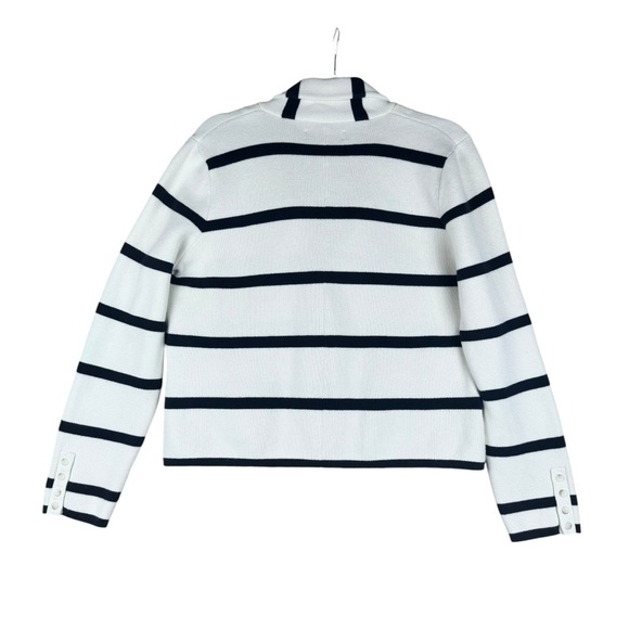 LOFT Women’s Navy Striped Cardigan Size XL Button closure - Picture 7 of 9